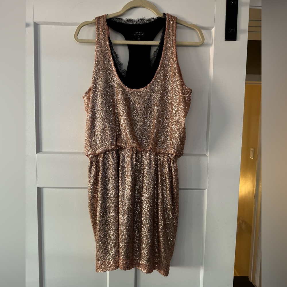 Rose Gold Sequin Dress by Robert Rodriguez sz 6